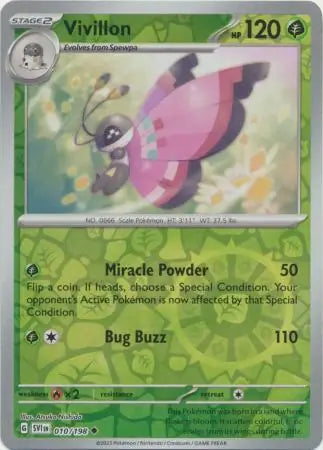 010/198 Vivillon Reverse Holo Scarlet & Violet Base Set Pokémon Card