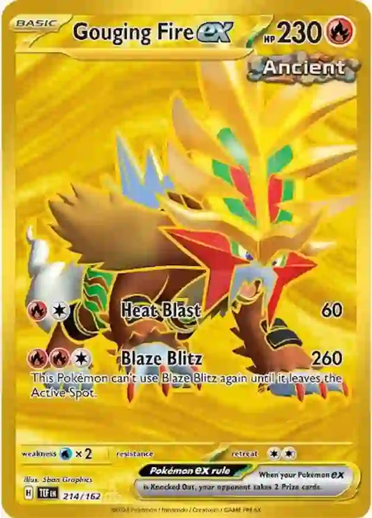 214/162 Gouging Fire ex Scarlet & Violet Temporal Forces Pokémon Card