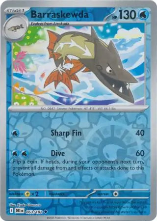 063/182 Barraskewda Reverse Holo Destined Rivals Pokémon Card