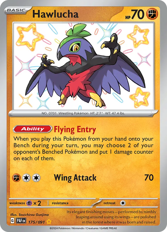 175/091 Hawlucha Paldean Fates Pokémon Card
