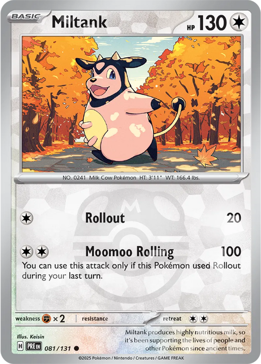 081/131 Miltank Master Ball Holo Prismatic Evolutions Pokémon Card