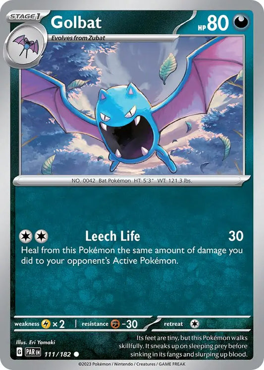 111/182 Golbat Paradox Rift Pokémon Card