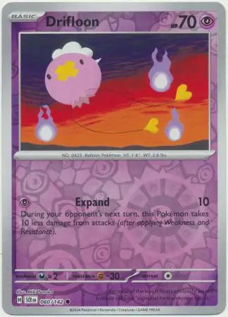 060/142 Drifloon Reverse Holo Stellar Crown Pokémon Card