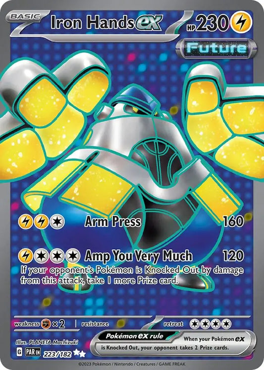 223/182 Iron Hands ex Paradox Rift Pokémon Card