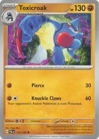115/193 Toxicroak Paldea Evolved Pokémon Card