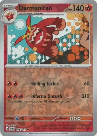 035/167 Darmanitan Reverse Holo Twilight Masquerade Pokémon Card