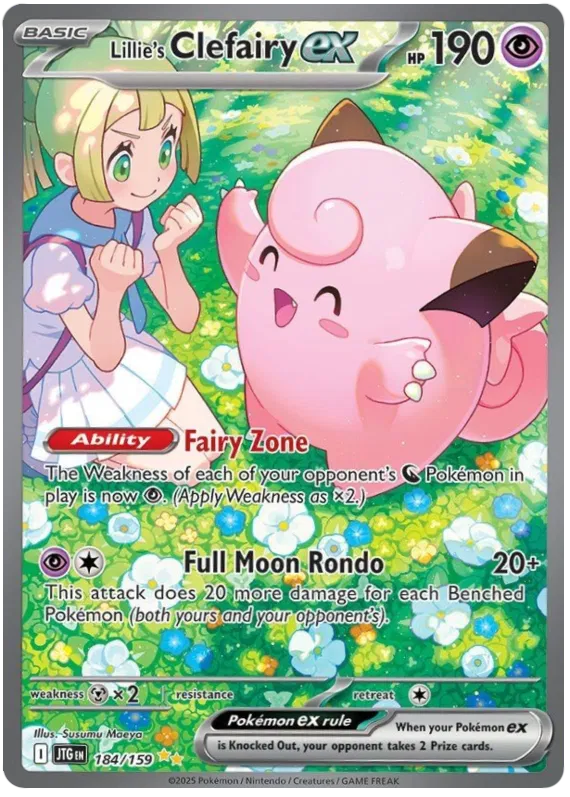 184/159 Lillie's Clefairy ex Journey Together Pokémon Card