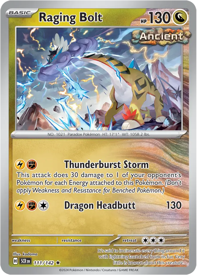111/142 Raging Bolt Stellar Crown Pokémon Card