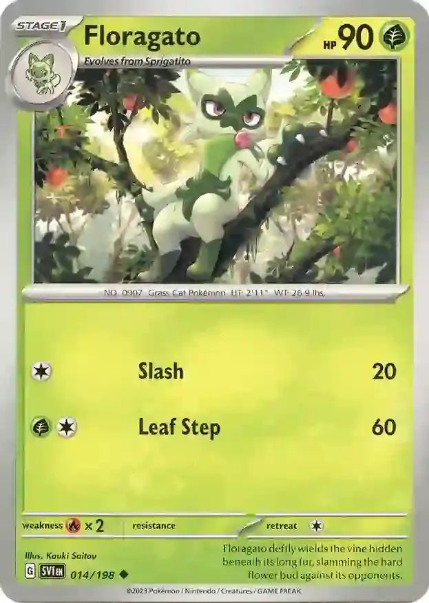 014/198 Floragato Scarlet & Violet Base Set Pokémon Card