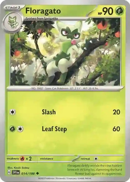 014/198 Floragato Scarlet & Violet Base Set Pokémon Card