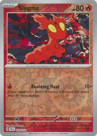 028/162 Slugma Reverse Holo Temporal Forces Pokémon Card