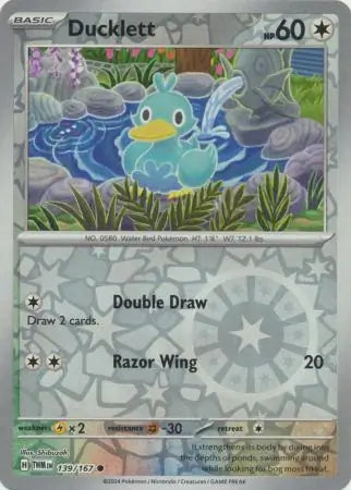 139/167 Ducklett Reverse Holo Twilight Masquerade Pokémon Card