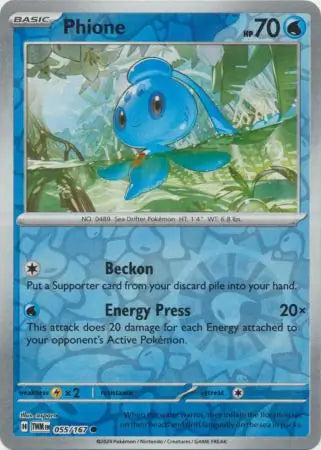055/167 Phione Reverse Holo Twilight Masquerade Pokémon Card
