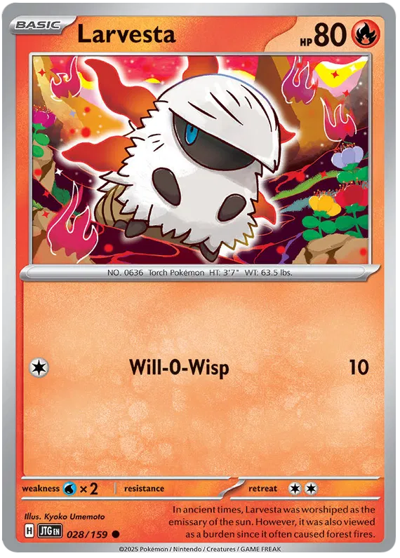 028/159 Larvesta Journey Together Pokémon Card