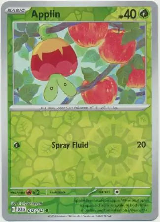 012/142 Applin Reverse Holo Stellar Crown Pokémon Card