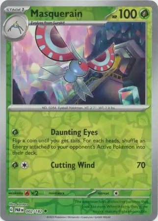 002/182 Masquerain Reverse Holo Paradox Rift Pokémon Card