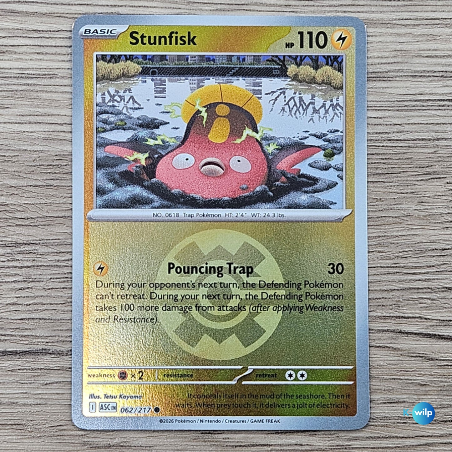 062/217 Stunfisk Reverse Holo Ascended Heroes Pokémon Trading Card