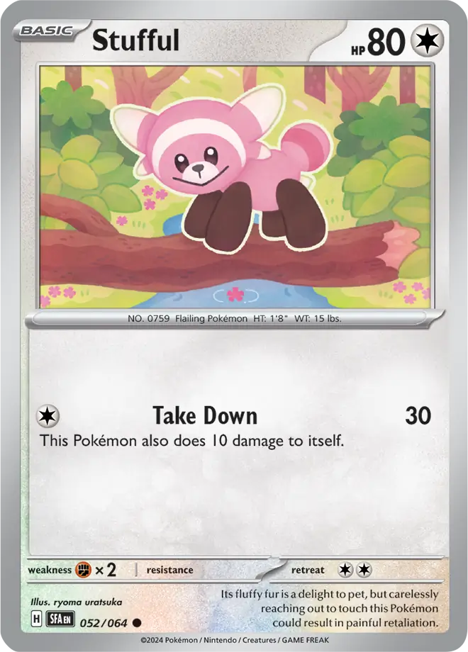 052/064 Stufful Shrouded Fable Pokémon Card