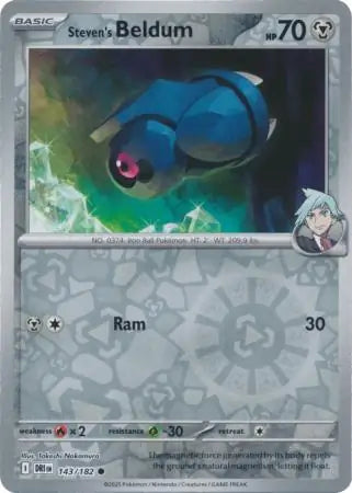 143/182 Steven's Beldum Reverse Holo Destined Rivals Pokémon Card