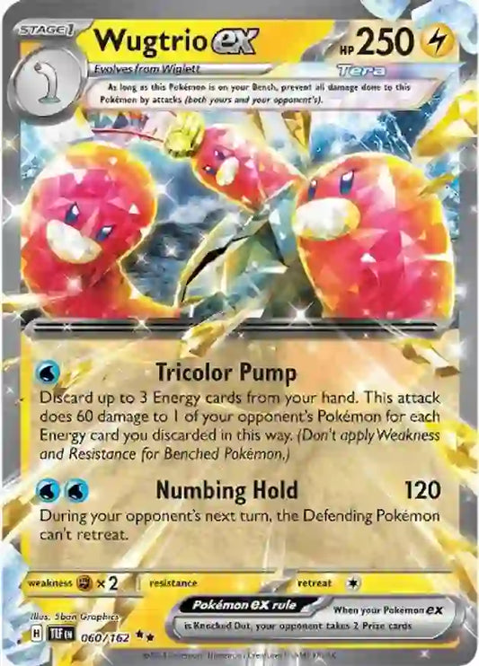 060/162 Wugtrio ex Scarlet & Violet Temporal Forces Pokémon Card