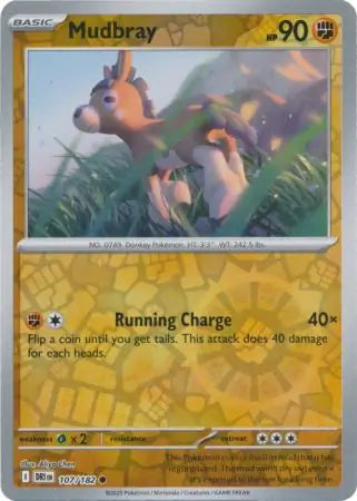 107/182 Mudbray Reverse Holo Destined Rivals Pokémon Card