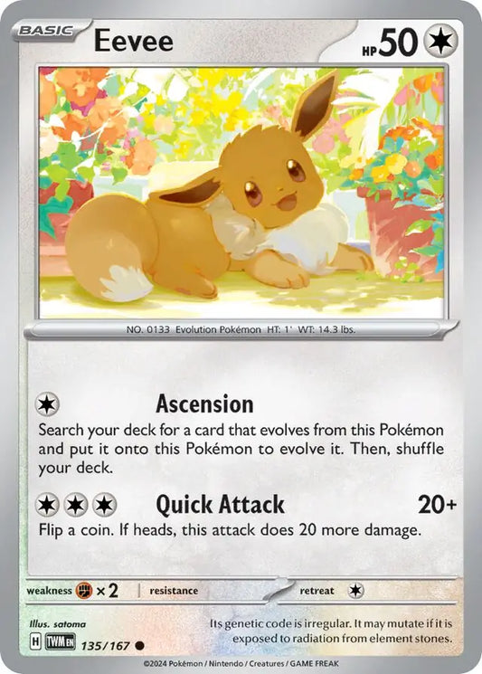 135/167 Eevee Twilight Masquerade Pokémon Card