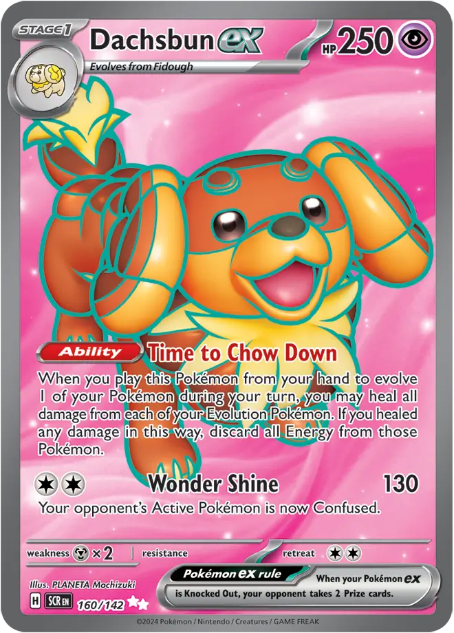 160/142 Dachsbun ex Stellar Crown Pokémon Card