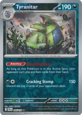 095/159 Tyranitar Reverse Holo Journey Together Pokémon Card