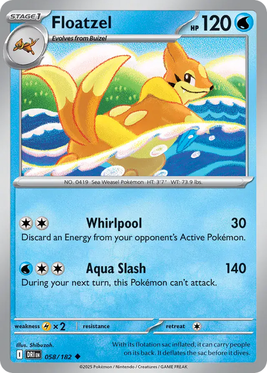 058/182 Floatzel Destined Rivals Pokémon Card