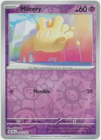 064/142 Milcery Reverse Holo Stellar Crown Pokémon Card