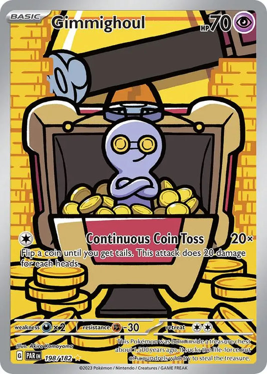 198/182 Gimmighoul Paradox Rift Pokémon Card