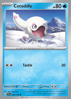 058/198 Cetoddle Scarlet & Violet Base Set Pokémon Card