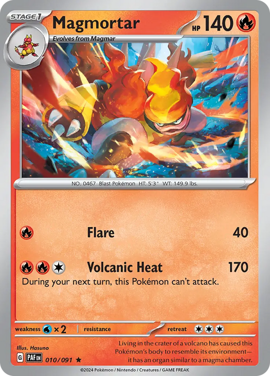 010/091 Magmortar Paldean Fates Pokémon Card