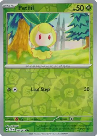 006/159 Petilil Reverse Holo Journey Together Pokémon Card