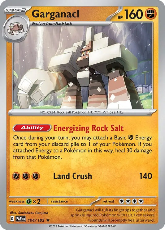 104/182 Garganacl Paradox Rift Pokémon Card