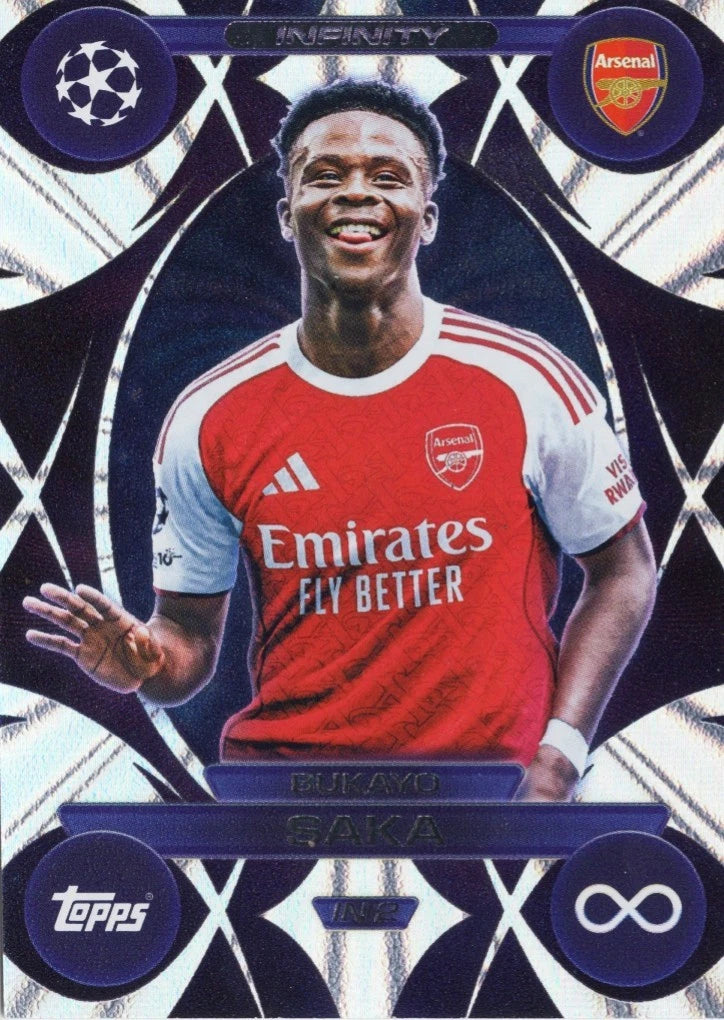 IN 2 Bukayo Saka (Arsenal) Infinity 2025/2026 Topps UCC Match Attax