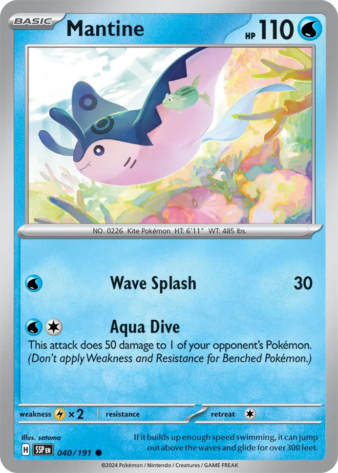 040/191 Mantine Surging Sparks Pokémon Card