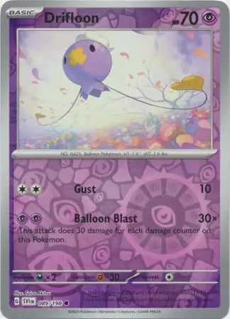 089/198 Drifloon Reverse Holo Scarlet & Violet Base Set Pokémon Card
