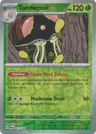 017/182 Toedscruel Reverse Holo Paradox Rift Pokémon Card