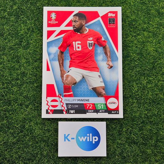 #021 AUT 3 Phillipp Mwene (Austria) Euro 2024 UEFA Germany Topps Match Attax Trading Card
