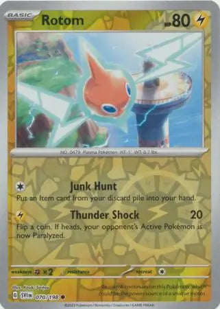 070/198 Rotom Reverse Holo Scarlet & Violet Base Set Pokémon Card