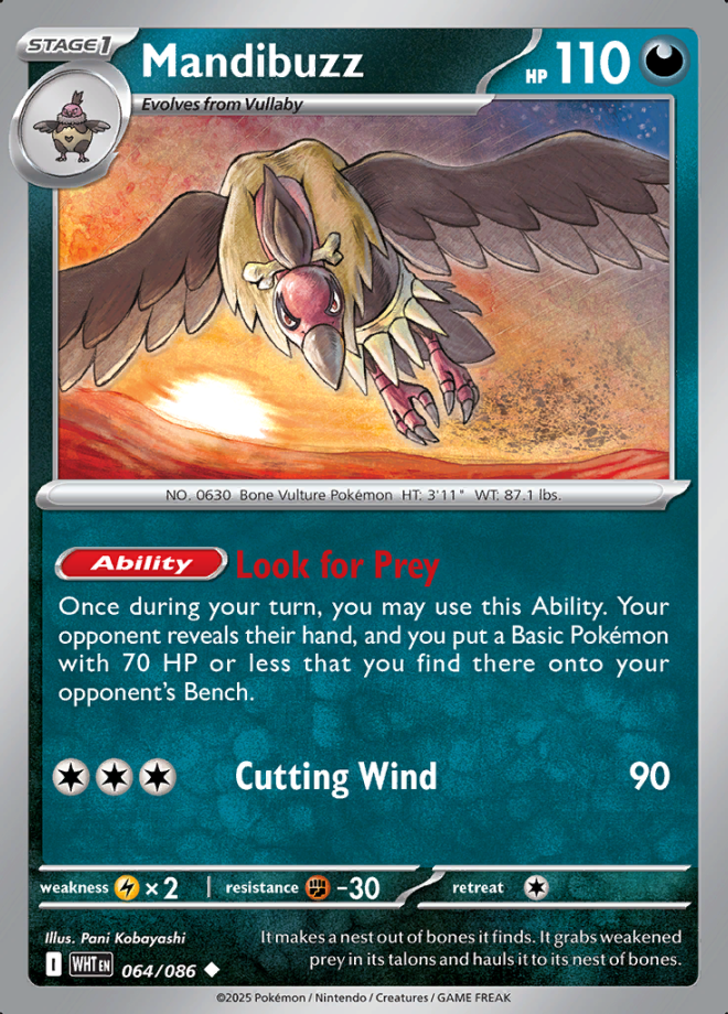 064/086 Mandibuzz White Flare Pokémon Card