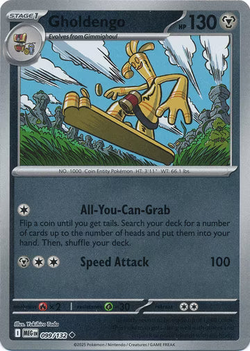 099/132 Gholdengo Reverse Holo Mega Evolution Pokémon Card