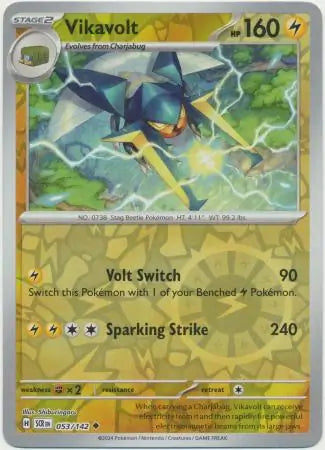 053/142 Vikavolt Reverse Holo Stellar Crown Pokémon Card