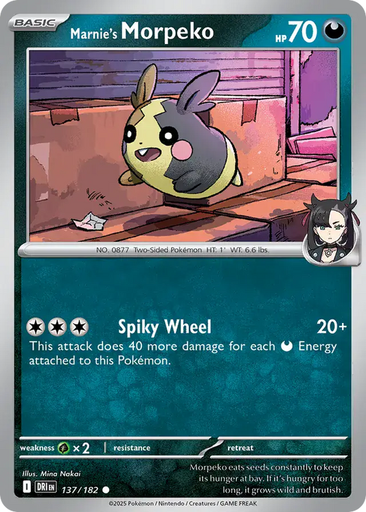 137/182 Marnie's Morpeko Destined Rivals Pokémon Card
