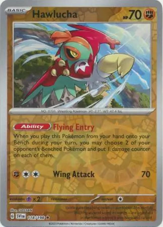 118/198 Hawlucha Reverse Holo Scarlet & Violet Base Set Pokémon Card