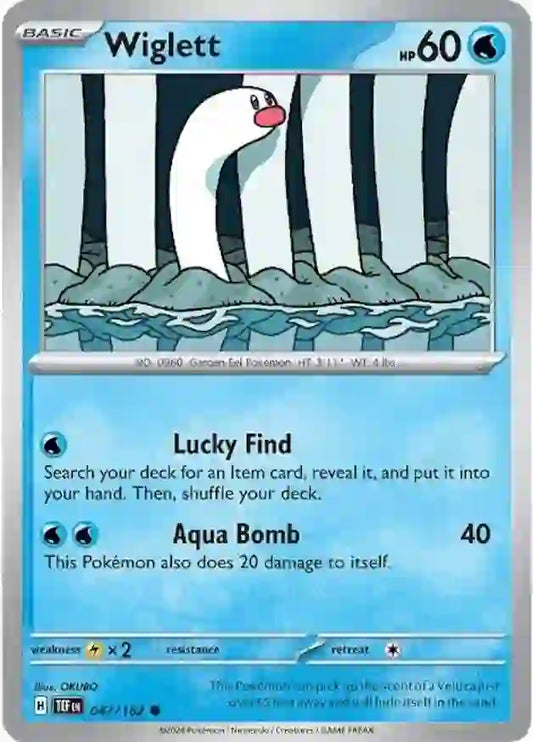 047/162 Wiglett Scarlet & Violet Temporal Forces Pokémon Card