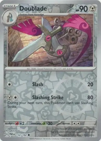 132/182 Doublade Reverse Holo Paradox Rift Pokémon Card