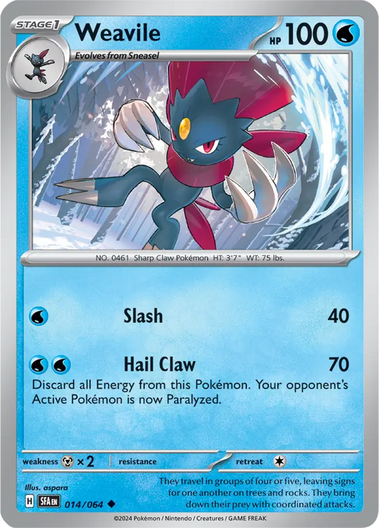 014/064 Weavile Shrouded Fable Pokémon Card