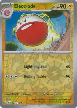 067/193 Electrode Reverse Holo Paldea Evolved Pokémon Card